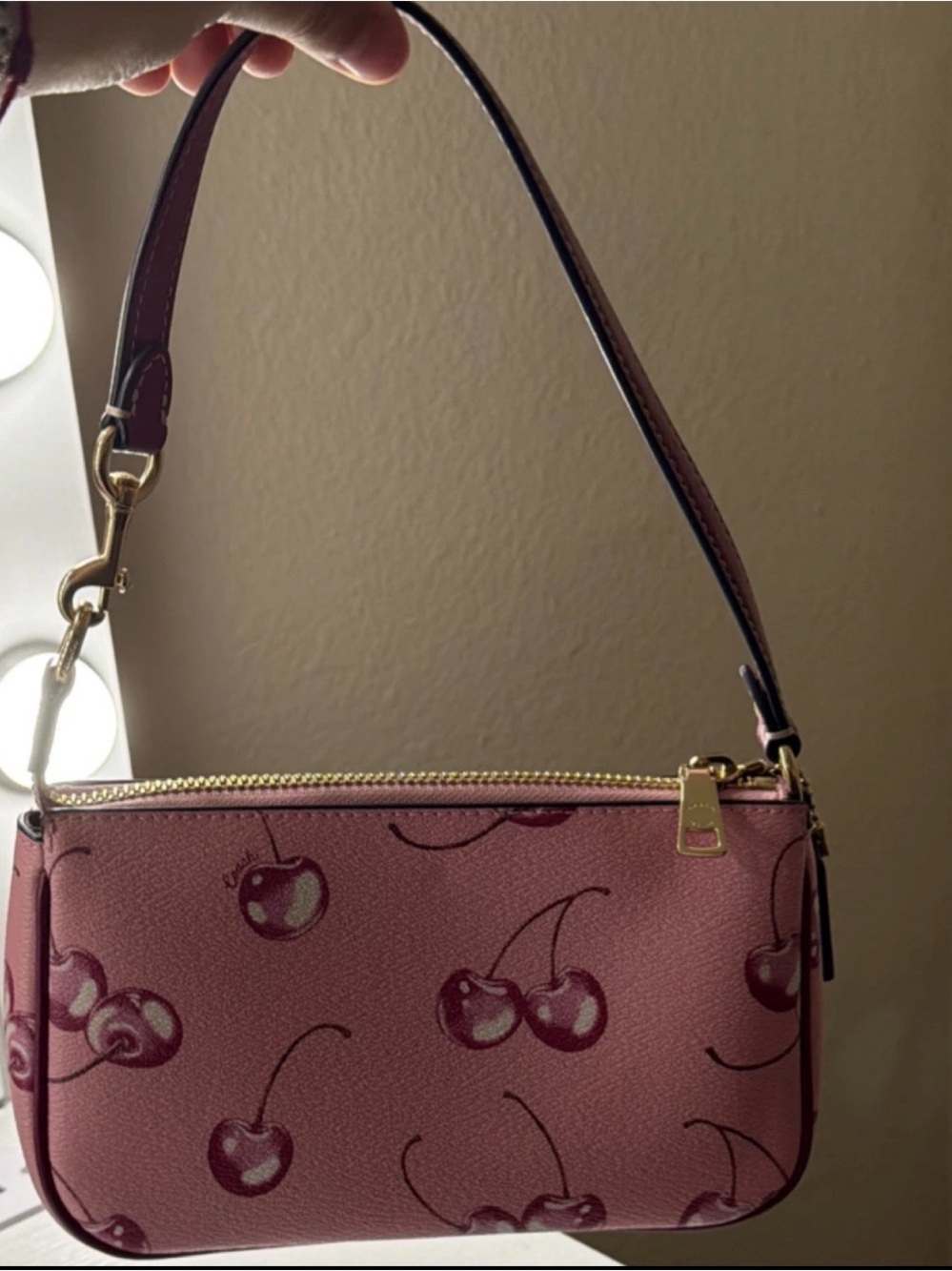 Coach Pink Cherry Mini Shoulder Bag with Gold Hardware - Picture 2 of 11